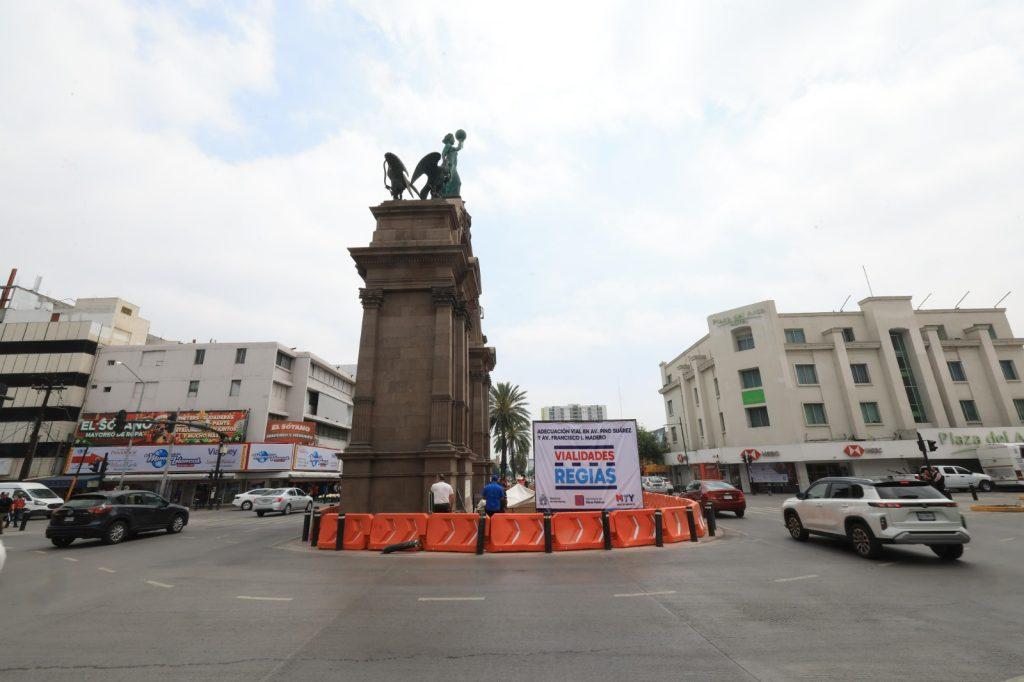 monumento de la independencia es protegido durante la obra vial que agilizará el tráfico